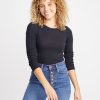 Longsleeve Lila Rib Crew in Black - Image 3