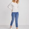 Longsleeve Lila Rib Crew in White - Image 3
