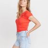 Lila Rib Scoop Neck in Cherry - Image 2