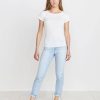 Lila Rib Scoop Neck in White - Image 4