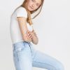 Lila Rib Scoop Neck in White - Image 2