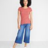 Lila Rib Scoopneck in Brick - Image 3