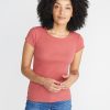 Lila Rib Scoopneck in Brick - Image 2