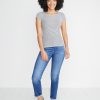 Lila Rib Scoopneck in Natural/Black Stripe - Image 4