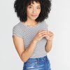 Lila Rib Scoopneck in Natural/Black Stripe - Image 5
