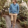 Reversible Corbet Pullover in Heather Grey/Dark Denim - Image 5