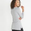 Longsleeve Hi-Low Crewneck - Grey and White Stripe - Image 4