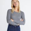 Longsleeve Lila Rib Crew in Heather Grey - Image 2
