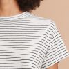 Lydia Textured Stripe Top in Natural/Black Stripe - Image 2