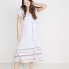 Maddie Wrap Dress in Bel Air Blue Multi Stripe - Image 2