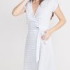 Maddie Wrap Dress in Bel Air Blue Multi Stripe - Image 4