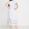 Maddie Wrap Dress in Bel Air Blue Multi Stripe - Image 3