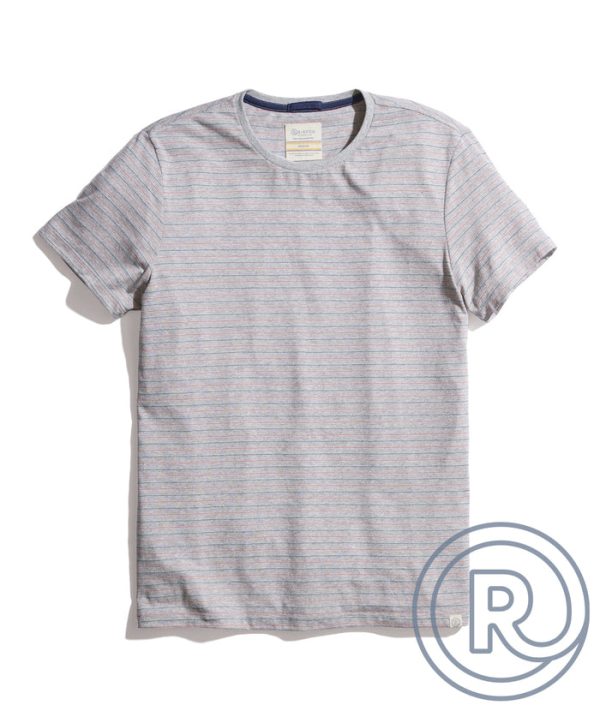 Re-Spun Stripe Crew in Heather Grey Multi Stripe