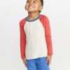 Mini Double Knit Baseball Raglan in Baked Apple - Image 3