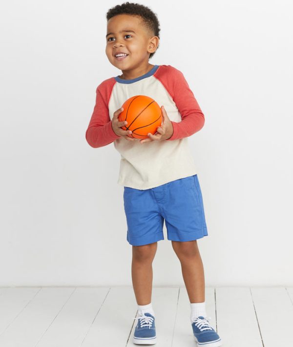 Mini Double Knit Baseball Raglan in Baked Apple