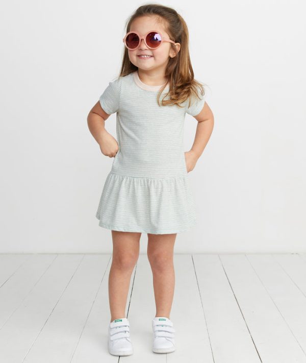 Mini T-Shirt Dress in Green Stripe