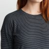 Mona Long Sleeve Crew in Black/White Stripe - Image 4