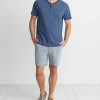 Short Sleeve Henley in Blue Stripe - Image 4