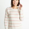 Nina Crewneck Sweater in Oatmeal Heather/Coral Gold - Image 4
