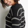 Nina Crewneck Sweater in Black/Oatmeal Heather - Image 3