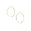 Kris Nations Octagon Pull Through Hoop Earrings in Gold - Image 2