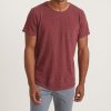 Saddle Hem Pocket Tee in Oxblood Red - Image 3