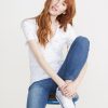 Slub V Neck in Palm Print - Image 3