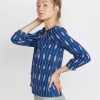 Penny Blouse in Blue Ikat - Image 4