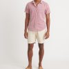 Short Sleeve Selvage Cotton Shirt in Dusty Pink - Image 6