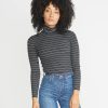 Piper Turtleneck in Charcoal Stripe - Image 3