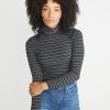 Piper Turtleneck in Charcoal Stripe - Image 2