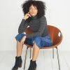 Piper Turtleneck in Charcoal Stripe - Image 5