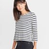 Polly Cropped Tunic in White/Navy Stripe - Image 4