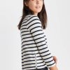 Polly Cropped Tunic in White/Navy Stripe - Image 2