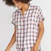 Presley Button Down in Rosewood Plaid - Image 3