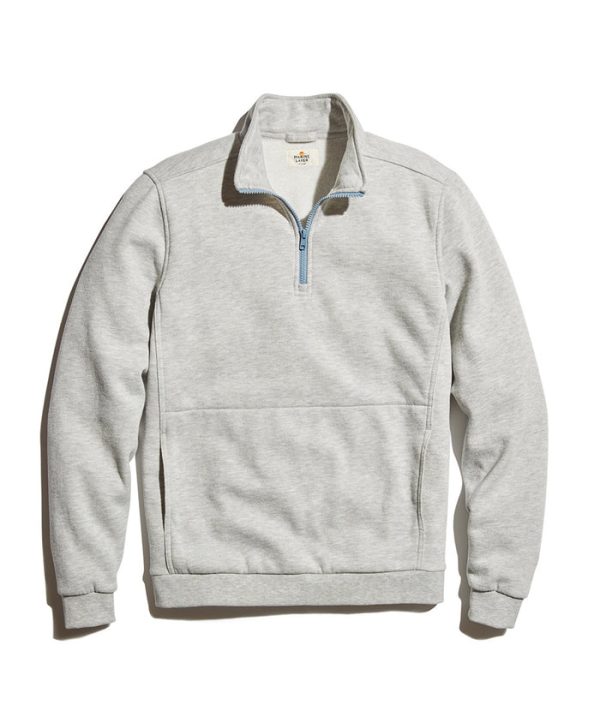 Quarter Zip Sweatshirt in Light Heather Grey