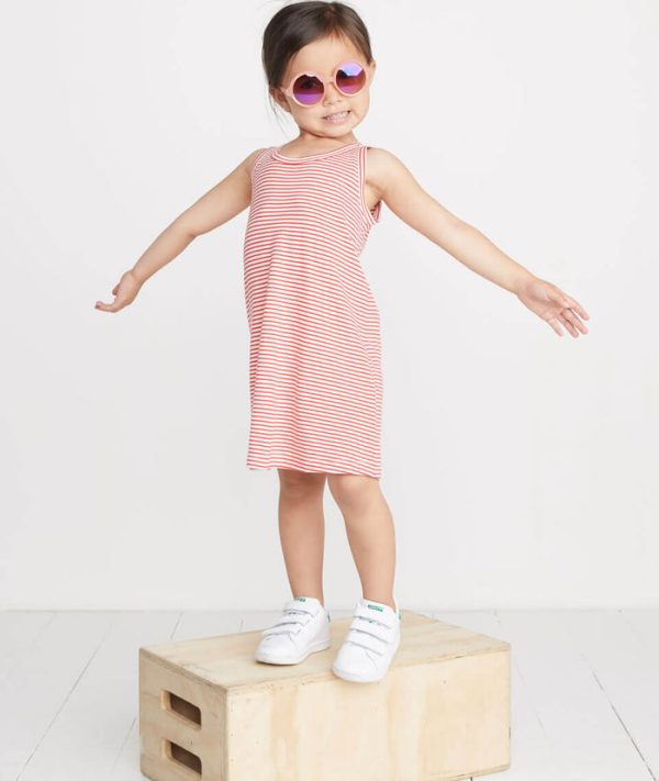 Mini Alana Tank Dress in Cherry/White Stripe
