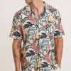 Short Sleeve Printed Resort Shirt in Natural Floral Print - Image 3