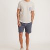 Saddle Hem Chambray Pocket Tee in Natural/Black Stripe - Image 5