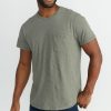 Saddle Pocket Tee in Thyme/White Stripe - Image 2