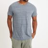 Re-Spun Saddle Hem Pocket Tee in Heather Blue Neps - Image 2