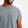Re-Spun Saddle Hem Pocket Tee in Heather Blue Neps - Image 3