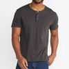 Short Sleeve Henley in Faded Black - Image 2