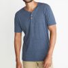 Shortsleeve Henley in Dark Denim - Image 2
