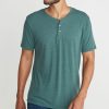 Shortsleeve Henley in Forest Green - Image 2