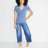Slub V Neck in Vintage Indigo - Image 3