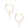 Kris Nations Small Hoop Earrings with Petite Spikes in Gold - Image 2