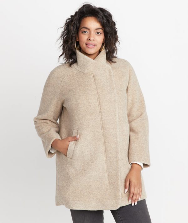 Stephanie Cocoon Coat in Sand