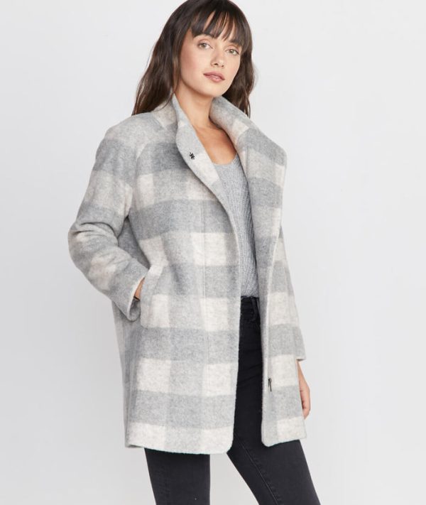 Stephanie Cocoon Coat in Buffalo Check