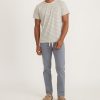Signature Crew Tee in Hedge Green and Vintage Indigo Stripe - Image 5